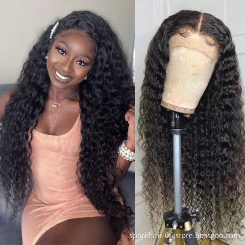 Unprocessed Brazilian Human Hair HD Lace Wig OEM Vendors Water Wave Virgin Cuticle Aligned Full Swiss Lace 100% Human Hair Wig